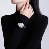 Naviforce Fashion Square Silver Women's Watch - Double Clasp | NF5042 S/W/S