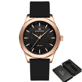 Naviforce Fashion Black Women's Watch - Silicone Strap | NF5051 RG/B/B
