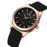 Naviforce Fashion Black Women's Watch - Silicone Strap | NF5051 RG/B/B