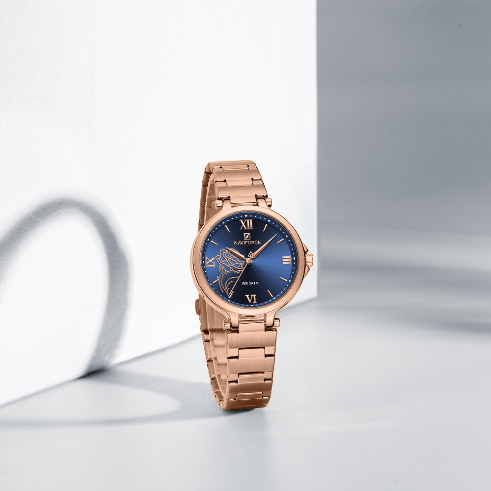 Naviforce Casual & Business Style Women's Watch - Blue Dial | NF5060 RG/BE