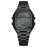 Naviforce Stylish Octagonal Black Women's Watch - Digital | NF5063S B/B/B