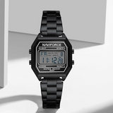 Naviforce Stylish Octagonal Black Women's Watch - Digital | NF5063S B/B/B