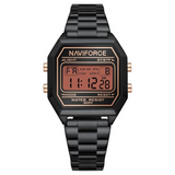 Naviforce Stylish Octagonal Black Women's Watch - Digital | NF5063S B/RG/B