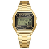 Naviforce Stylish Octagonal Gold Women's Watch - Digital | NF5063S G/B/G