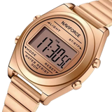 Naviforce Digital Rose Gold Women's Watch - Stainless Steel Strap | NF5066 RG/RG/RG