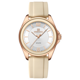 Naviforce Spark Series Beige Silicone Strap Women's Watch NF5068 RG/W/BG