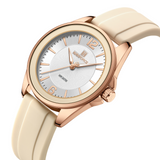 Naviforce Spark Series Beige Silicone Strap Women's Watch NF5068 RG/W/BG