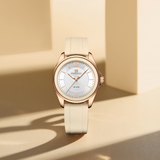 Naviforce Spark Series Beige Silicone Strap Women's Watch NF5068 RG/W/BG