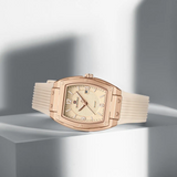 Naviforce Modern Grace Beige Silicone Strap Women's Watch NF5070 RG/BG