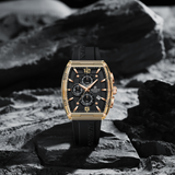 Naviforce Luxury Black Fumed Silica Strap Men's Watch NF6101 RG/Y/B