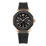 Naviforce Textura Black Fumed Silica Strap Women's Watch NF6109 RG/B/B