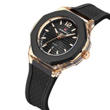 Naviforce Textura Black Fumed Silica Strap Women's Watch NF6109 RG/B/B