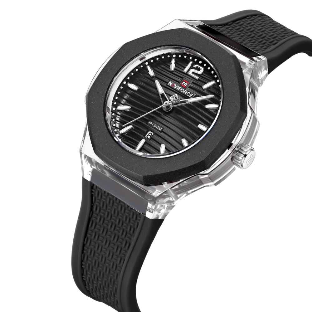 Naviforce Textura Black Fumed Silica Strap Women's Watch NF6109 S/B/B