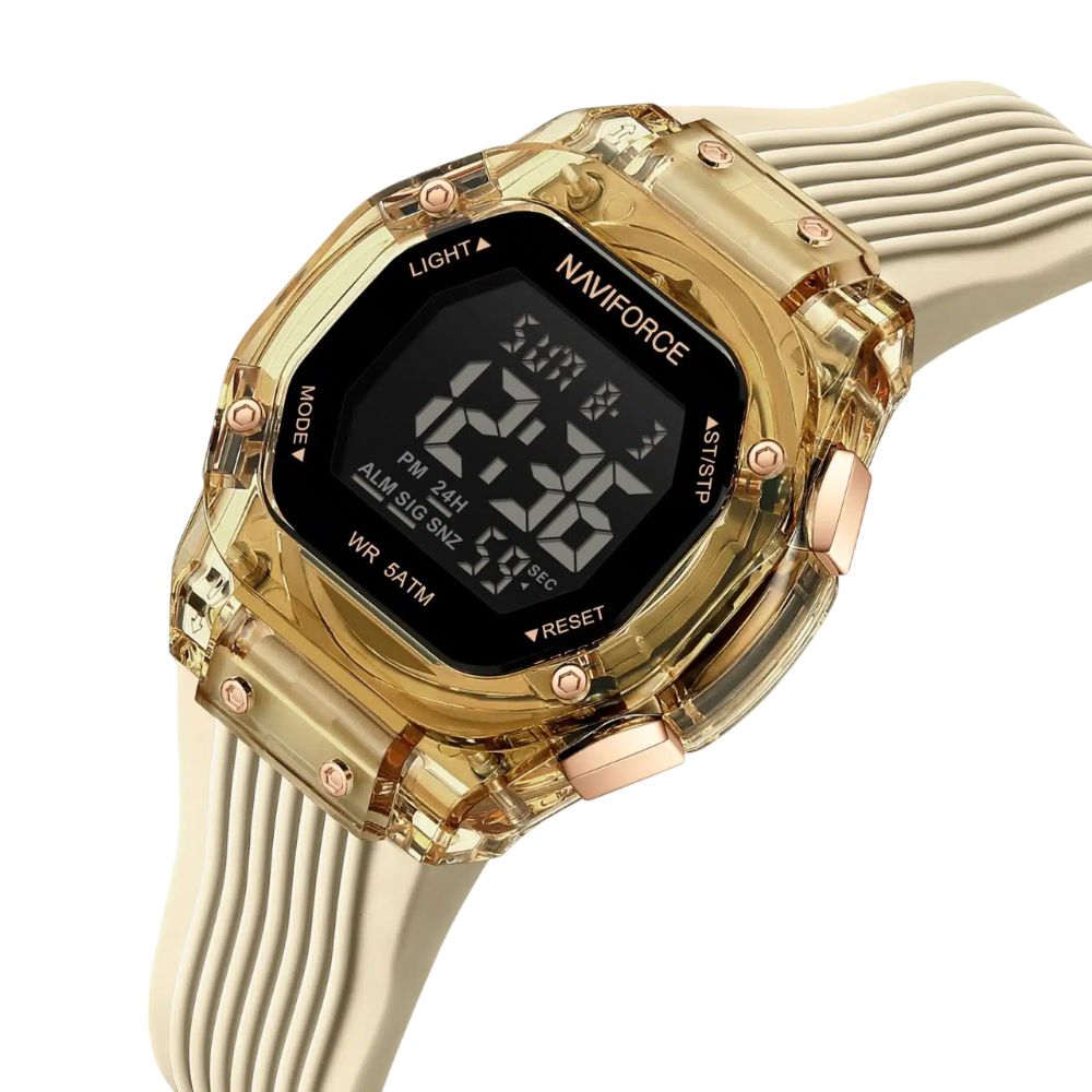 Naviforce Tech Edition Beige Fumed Silica Strap Women's Watch NF6114 RG/BG