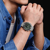 Naviforce Chronograph Trendy Silver Stainless Steel Strap Men's Watch NF8049 S/GN/S