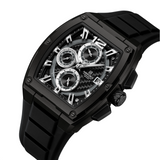 Naviforce Barrel-Shaped Black Fumed Silica Strap Men's Watch NF8050 B/B/B