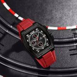 Naviforce Square Force Red Fumed Silica Strap Men's Watch NF8050 B/B/R