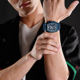 Naviforce Barrel-Shaped Blue Fumed Silica Strap Men's Watch NF8050 BE/BE/BE