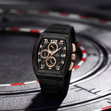 Naviforce Barrel-Shaped Black Fumed Silica Strap Men's Watch NF8050 B/RG/B