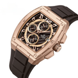 Naviforce Barrel-Shaped Brown Fumed Silica Strap Men's Watch NF8050 RG/RG/CE