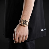 Naviforce Barrel-Shaped Brown Fumed Silica Strap Men's Watch NF8050 RG/RG/CE