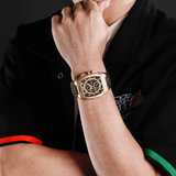 Naviforce Barrel-Shaped Brown Fumed Silica Strap Men's Watch NF8050 RG/RG/CE