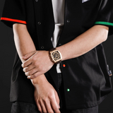 Naviforce Barrel-Shaped Brown Fumed Silica Strap Men's Watch NF8050 RG/RG/CE