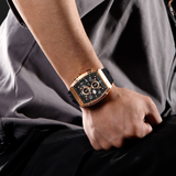 Naviforce Chronograph Fumed Silica Black Strap Men's Watch NF8052 RG/CE/B