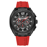 Naviforce Sports Style Red Fumed Silica Strap Men's Watch NF8063 B/B/R