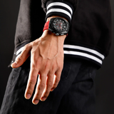 Naviforce Sports Style Red Fumed Silica Strap Men's Watch NF8063 B/B/R