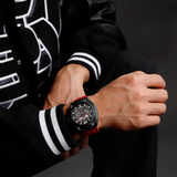 Naviforce Sports Style Red Fumed Silica Strap Men's Watch NF8063 B/B/R