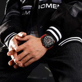 Naviforce Sports Style Red Fumed Silica Strap Men's Watch NF8063 B/B/R