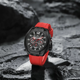 Naviforce Sports Style Red Fumed Silica Strap Men's Watch NF8063 B/B/R