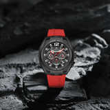 Naviforce Sports Style Red Fumed Silica Strap Men's Watch NF8063 B/B/R