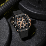 Naviforce Chronograph Black Fumed Silica Strap Men's Watch NF8070 B/RG/B