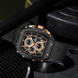 Naviforce Chronograph Black Fumed Silica Strap Men's Watch NF8070 B/RG/B