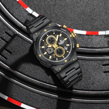 Naviforce Military Black Stainless Steel Strap Men's Watch NF8072 B/B/B