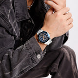 Naviforce Military Silver Stainless Steel Strap Men's Watch NF8072 S/BE/S