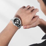 Naviforce Premium Silver Stainless Steel Strap Men's Watch NF8076 S/B/S