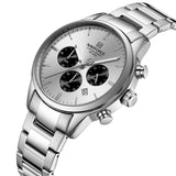 Naviforce Premium Silver Dial Stainless Steel Strap Men's Watch NF8076 S/W/S