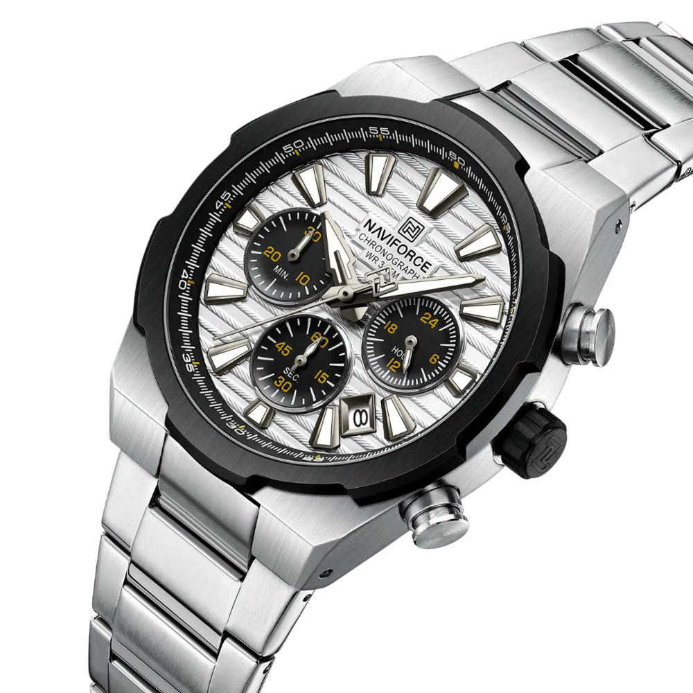 Naviforce Executive Chronograph Stainless Steel Strap Men's Watch NF8081 S/W/S