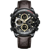 NAVIFORCE NF9197L B/Y/D.BN BROWN LEATHER MEN WATCH