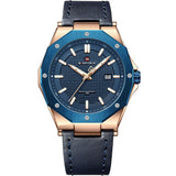 Naviforce Blue Dial And Leather Strap Men Watch NF9200L RG/BE/BE
