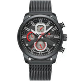Naviforce Chronograph Black Dial Stainless Steel Strap Men Watch NF9211S B/B