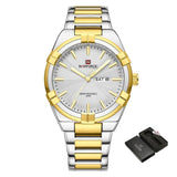 Naviforce Silver Dial Two-Tone Stainless Steel Strap Men Watch NF9218 G/W