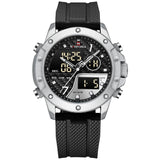 Naviforce Digital-Analogue Black Silicone Strap Men Watch NF9221 S/B/B