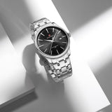 Naviforce Minimalist Black Dial Stainless Steel Strap Men's Watch NF9230 S/B/S