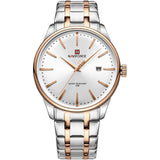 Naviforce Minimalist Silver Dial Stainless Steel Strap Men's Watch NF9230 S/W/RG