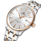 Naviforce Minimalist Silver Dial Stainless Steel Strap Men's Watch NF9230 S/W/RG