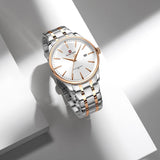Naviforce Minimalist Silver Dial Stainless Steel Strap Men's Watch NF9230 S/W/RG